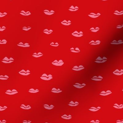 Kiss me messy lips paper cut style patten valentine's day print hot red pink girls