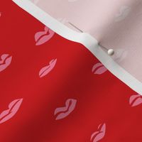 Kiss me messy lips paper cut style patten valentine's day print hot red pink girls