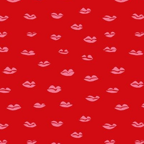 Kiss me messy lips paper cut style patten valentine's day print hot red pink girls