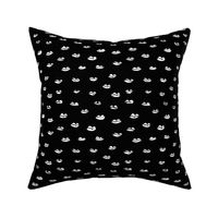 Kiss me messy lips paper cut style patten valentine's day print monochrome black and white