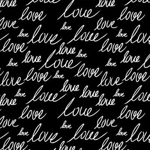 Love for lovers handwritten text for Valentine's day romantic typography script monochrome black and white
