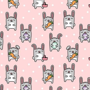 Cute Bunnies - easter bunny - pale pink - LAD20