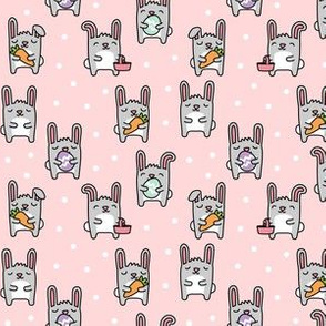 (small scale) Cute Bunnies - easter bunny - pale pink - LAD20