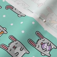Cute Bunnies - easter bunny - teal - LAD20