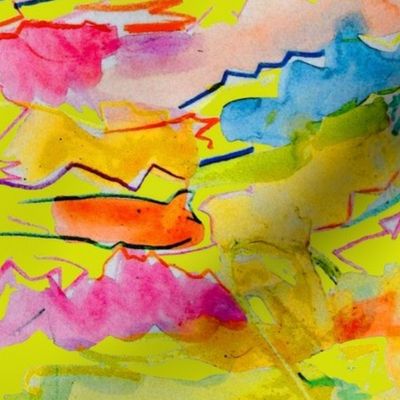 Alexia's Rainbow Watercolor // Chartreuse 
