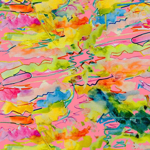 Alexia's Rainbow Watercolor // Papaya 