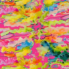 Alexia's Rainbow Watercolor // Hot Pink
