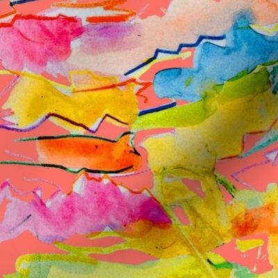 Alexia's Rainbow Watercolor // Living Coral