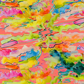 Alexia's Rainbow Watercolor // Living Coral