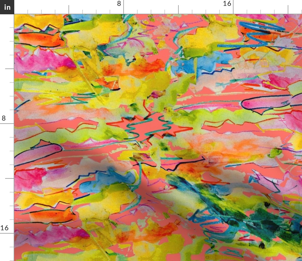 Alexia's Rainbow Watercolor // Living Coral