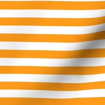 Radiant Yellow Awning Stripe Pattern Horizontal in White