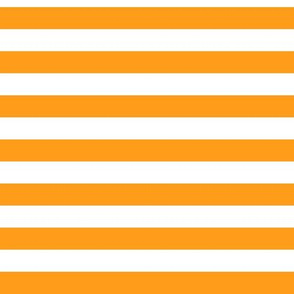 Radiant Yellow Awning Stripe Pattern Horizontal in White