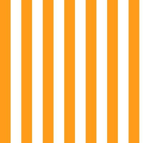 Radiant Yellow Awning Stripe Pattern Vertical in White