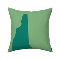 New Hampshire silhouette, 14x18" blocks, green on green-gold
