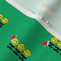 Pickleball Santa Hat Green Background