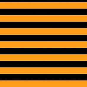Radiant Yellow Awning Stripe Pattern Horizontal in Black