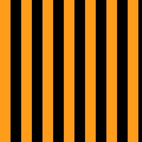 Radiant Yellow Awning Stripe Pattern Vertical in Black