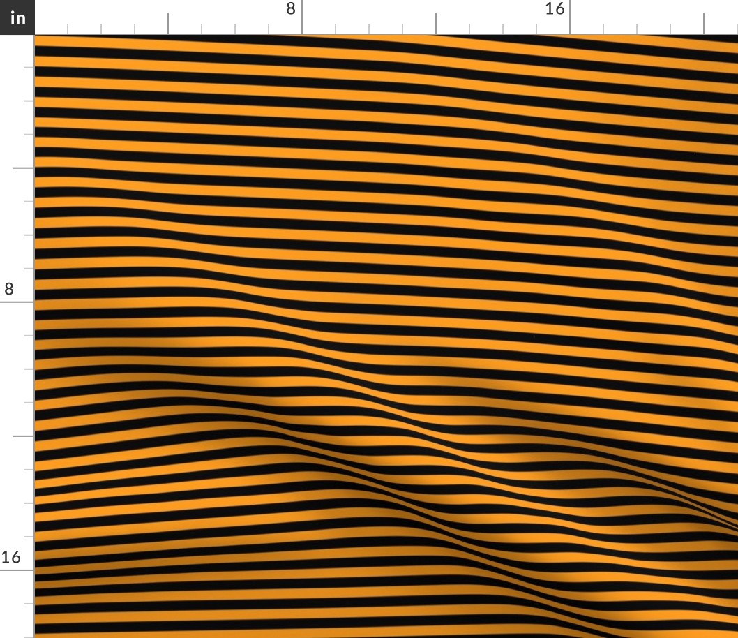 Radiant Yellow Bengal Stripe Pattern Horizontal in Black