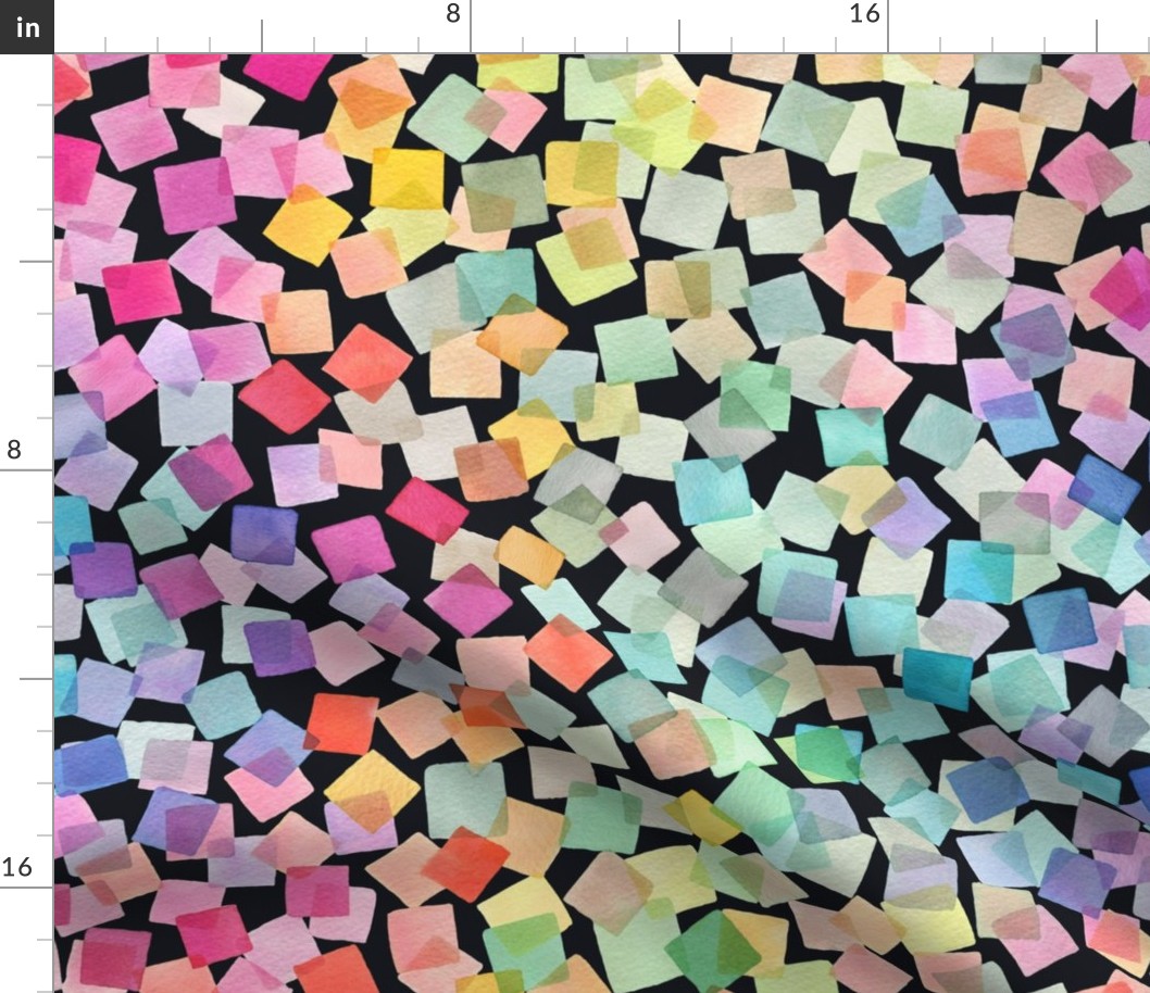 Cheater Quilt Confetti plaids Modern colorful geometric Black Medium