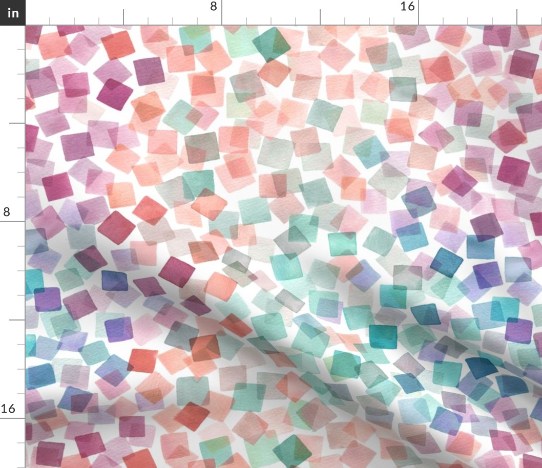 Confetti party plaids Geometric gradation Coral Aqua Medium