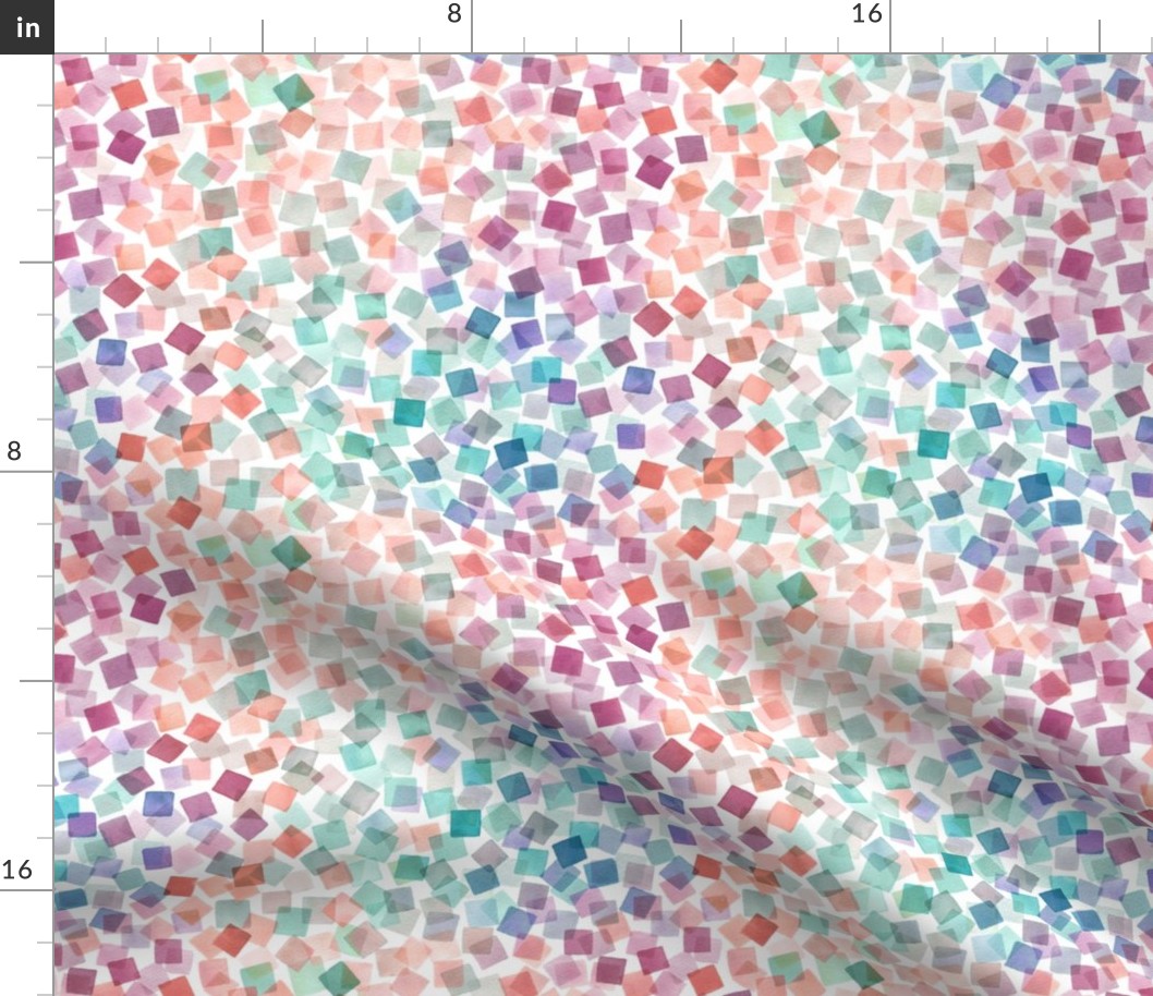 Confetti party plaids Geometric gradation Coral mint Small