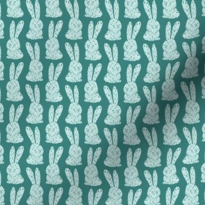 Easter Bunny Marshmallow Stamp, Teal
