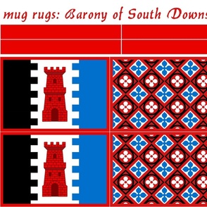 mug rugs: Barony of South Downs (SCA)