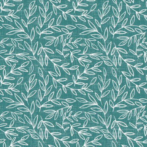 Medium scale- Refined leaves - pine green