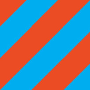 Poppy Blue Diagonal Stripe