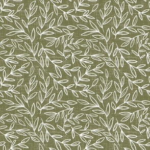Medium scale- refined leaves - olive 