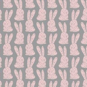 Easter Marshmallow Bunny Stamp, Pink, Gray