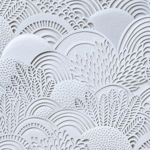 Paper Garden Faux Texture White Medium