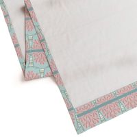 Small Bunting, Pentagon Flags, Pink, Teal