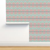 Small Bunting, Pentagon Flags, Pink, Teal