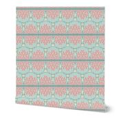 Small Bunting, Pentagon Flags, Pink, Teal