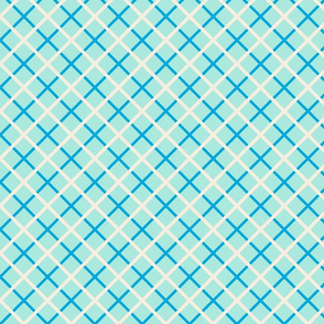 Retro Summer Geometrics blue checks