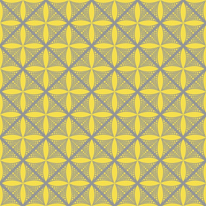 Geo Floral Yellow Gray