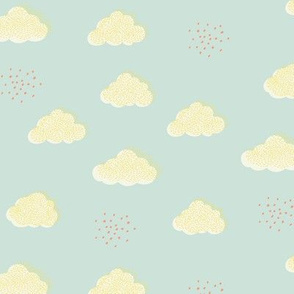 Clouds and Sparkles Baby Blue by DEINKI