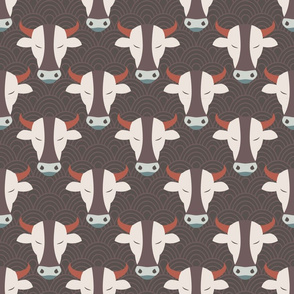 OX Cows Farm Animals Dark Background