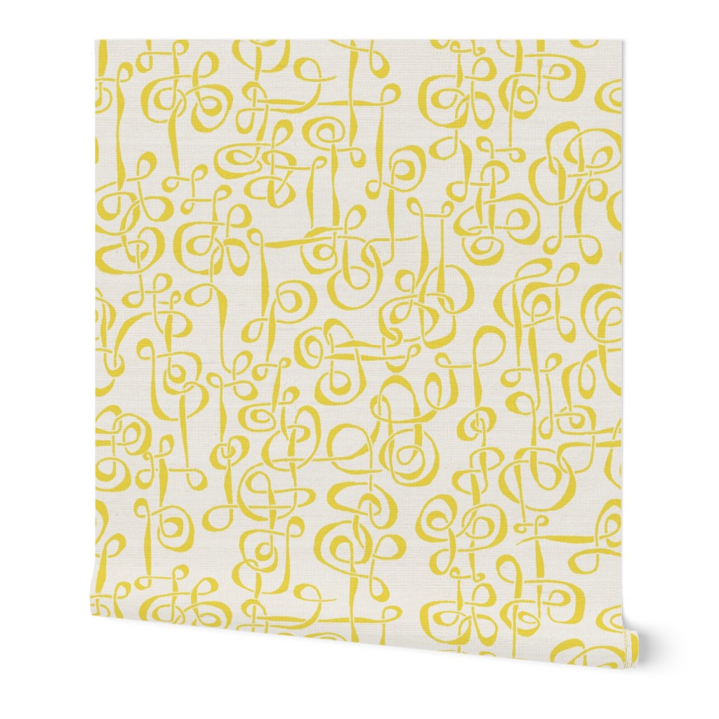 Large scale continuous tangle / illuminating yellow ivory