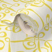 Large scale continuous tangle / illuminating yellow ivory