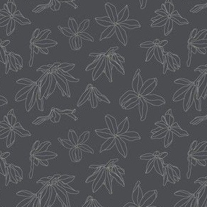 Minimalist Botanical Line Drawings | Charcoal Grey and Light Grey