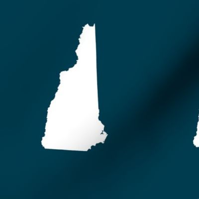 New Hampshire silhouette, 6x9" blocks, white on navy