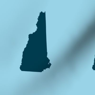 New Hampshire silhouette, 6x9" blocks, navy on light blue