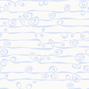 Regular scale stripe tangle / periwinkle ivory background
