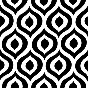 Black and white ikat pattern