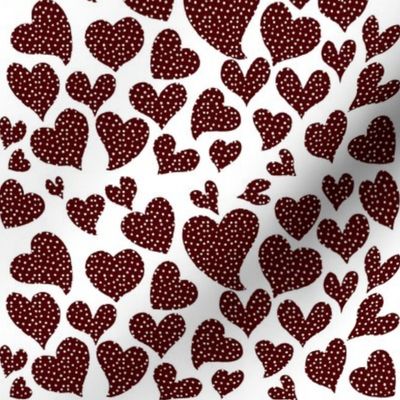 Dottie Hearts // Maroon Red 