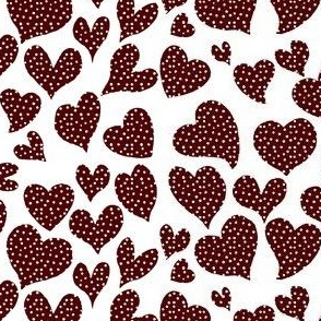 Dottie Hearts // Maroon Red 