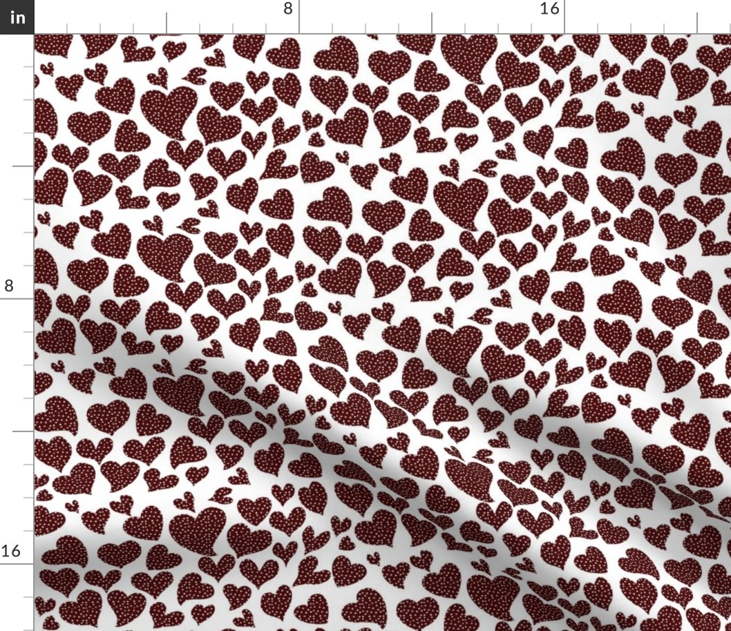 Dottie Hearts // Maroon Red 