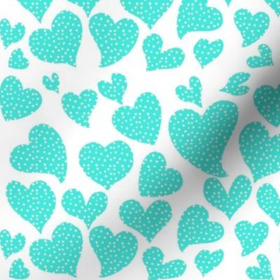 Dottie Hearts // Turquoise ( Medium Scsle) 